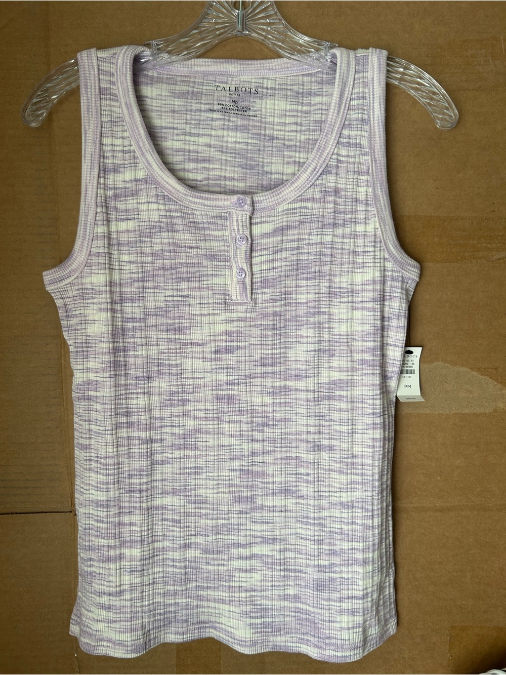Talbots Ribbed Henley Top - Picture 2 of 2